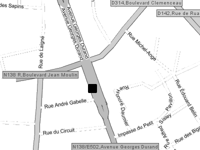 Map: Carrefour supermarket in Le Mans