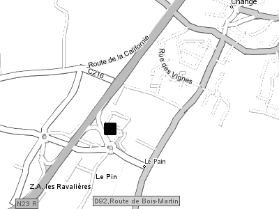 Map: Super U supermarket in Change